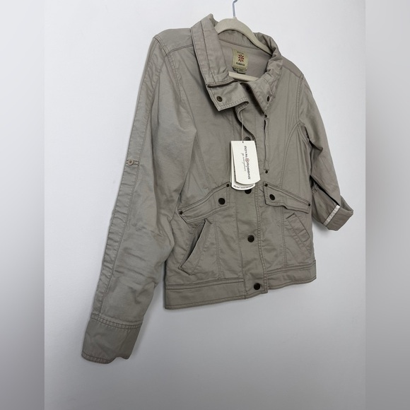 NEW Royal Robbins Women's Med Kick It Jacket Khaki UPF50 Utility Roll Tab Sleeve - Picture 2 of 10